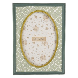[2F1347] Picture Frame Green White 14x2x19 cm / 10x15 cm