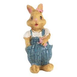 [6PR5719] Decorativa Coniglio Marrone Blu 3x3x5 cm