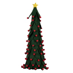 [66338] Décoration Arbre de Noël Vert Rouge Ø 15x45 cm