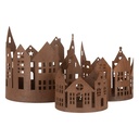 Decorazione Case (set di 3) Marrone Ø 15x15 / Ø 11x12 / Ø 10x10 cm