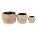 Flowerpot (set of 3) Brown Ø 24x15 / Ø 18x13 / Ø 12x10 cm