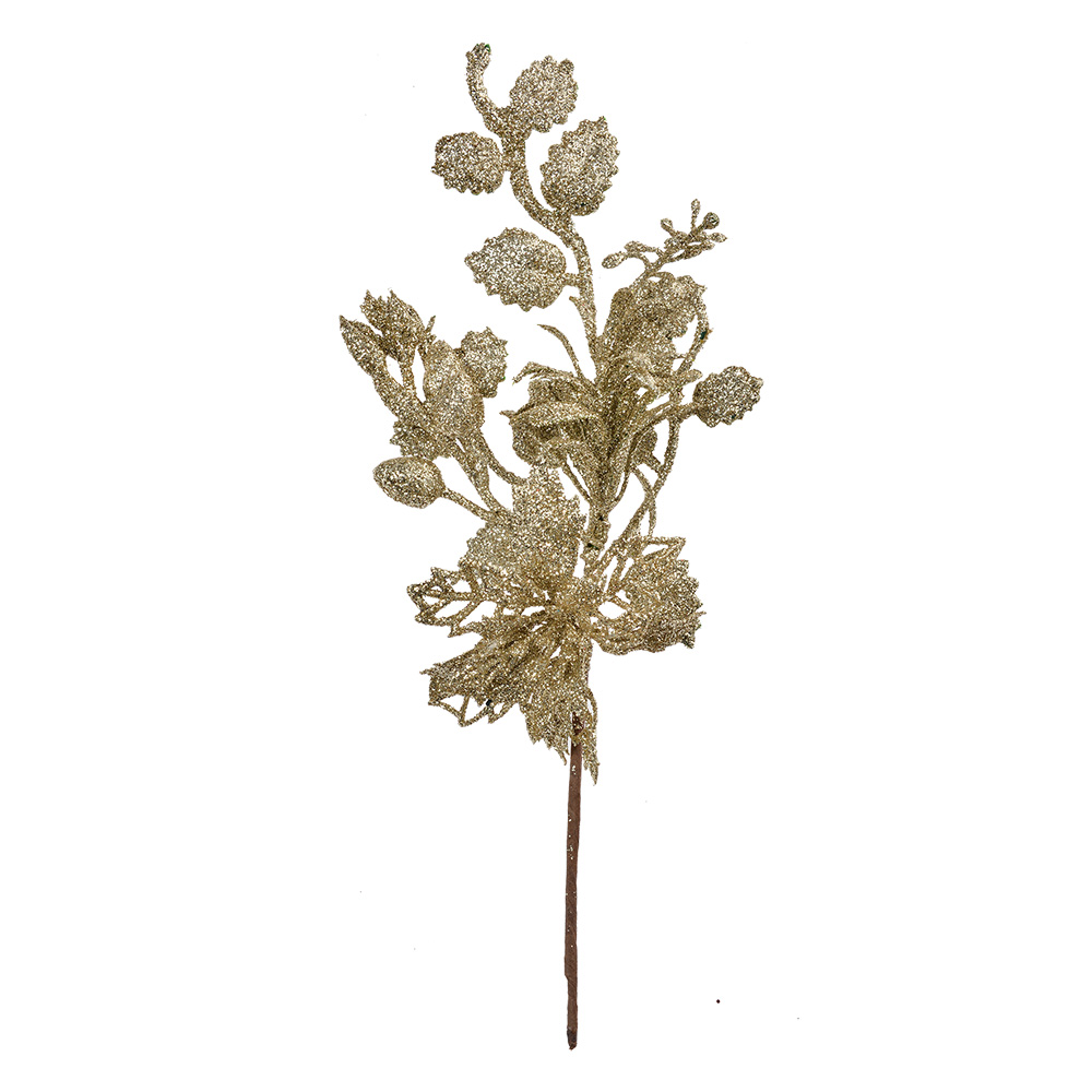 Rami Artificiali Decorazione Natale Color oro 12x6x27 cm