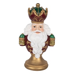 [6PR5694] Decoratie buste kerstman met LED 15x10x26 cm