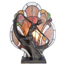Tiffany Tischlampe Braun, Rot 35x15x44 cm E14/max 1x40W