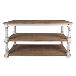 [5H0752] Table Brown White 180x100x85 cm