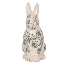[6CE1955L] Image de décoration Lapin Beige Vert 16x12x28 cm