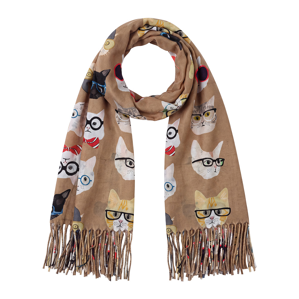 Scarf Women Brown 70x180 cm