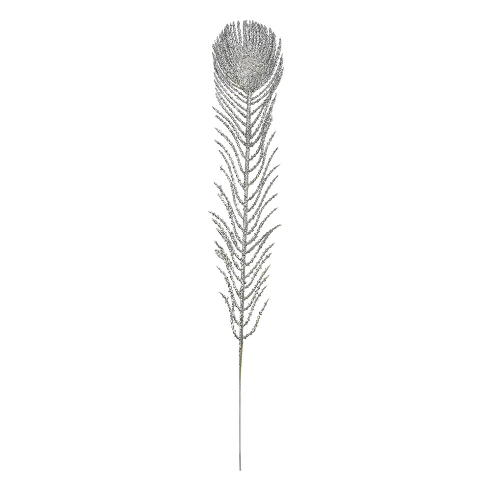 Décoration de Noël plume Couleur argent 7x1x42 cm