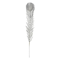 [66161ZI] Decorazione Natale Piuma Color argento 7x1x42 cm