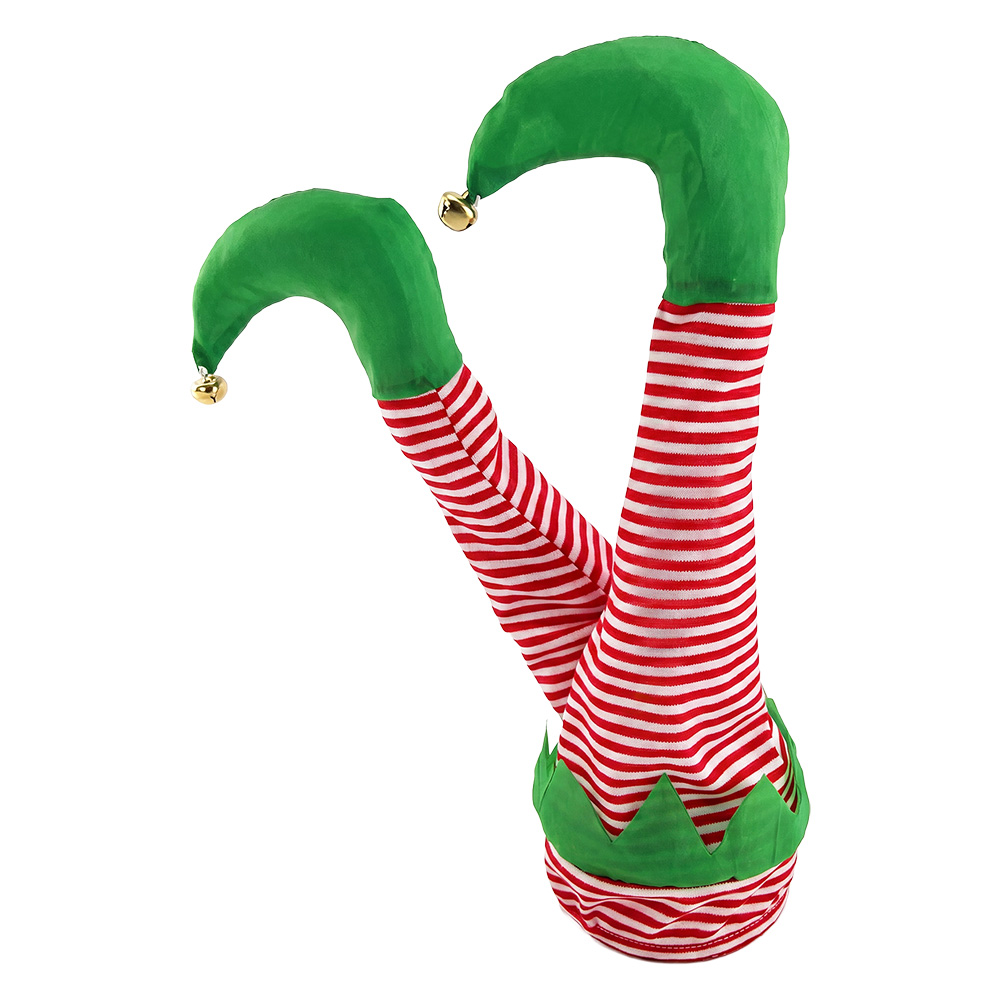 Decoration Elf Legs Red Green 35 cm / 3xAA