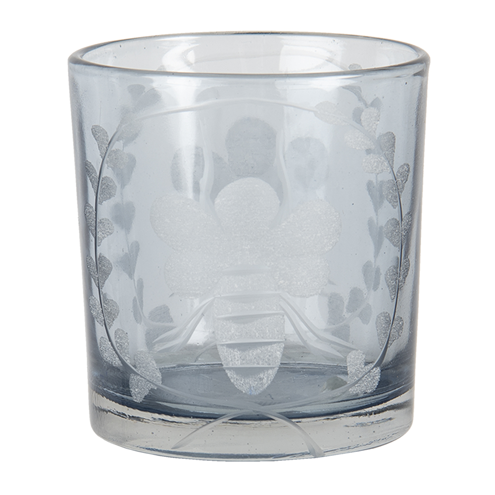 Glas Kerzenhalter Grau Ø 7x8 cm