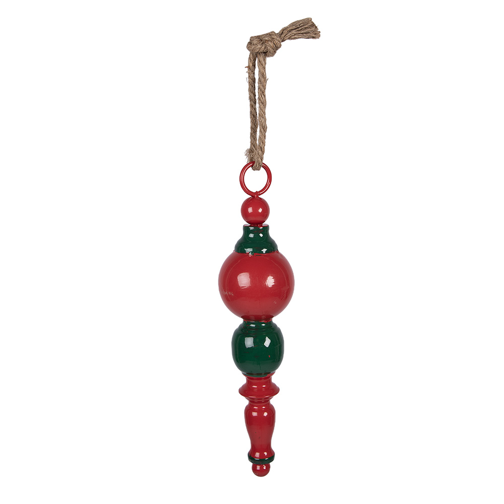 Pendentif de décoration Noël Rouge Vert Ø 8x33 cm