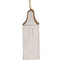 Ciondolo di decorazione di una Casetta Bianco Color oro 4x4x11 cm