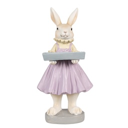 [6PR4011] Deko Kaninchen Braun Violett 10x8x20 cm