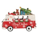 Modell Bus mit LED Rot Weiß 31x15x21 cm / 2xAA