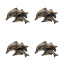 Türknopf 4er Set Delfin Braun 6x4x4 cm / S3 cm