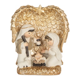 [6PR5898] Decorazione Natalizie Figure del presepe di Natale Color oro Bianco 12x6x13 cm