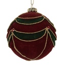 Clayre & Eef Kerstbal Ø 8x8 cm Rood Groen Glas