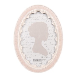 [2F1306] Picture Frame Pink White 15x2x20 cm / 13x18 cm
