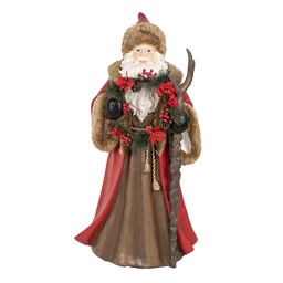 [5PR0138] Décoration père Noël Rouge Marron 65x49x122 cm