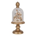 Cloche en Verre avec décoration Couleur or Beige Ø 9x22 cm