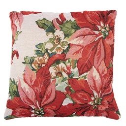 [KG023.167] Kissen gefüllt Beige Rot 45x45x4 cm