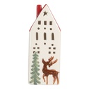 Decoration House with LED White Red 7x6x19 cm