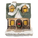Decoration House with LED Beige Green 5x5x6 cm