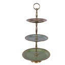 3-Tier Cake Stand Green Pink Ø 27x51 cm