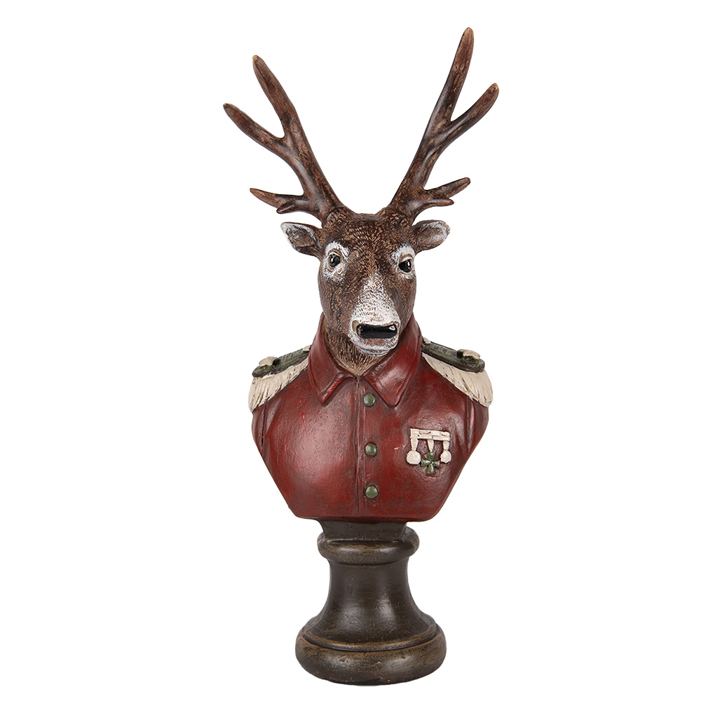Christmas Decoration Reindeer Brown Red 12x10x27 cm