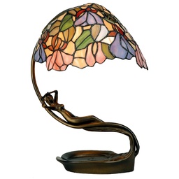 [5LL-799] Lampe de table Tiffany Violet, Rose 28x20x40 cm E14/max 1x40W