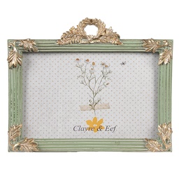[2F1140] Bilderrahmen Grün Goldfarbig 17x2x14 cm / 10x15 cm