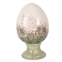 Deko Ei auf Fuß Beige Grün Ø 15x24 cm