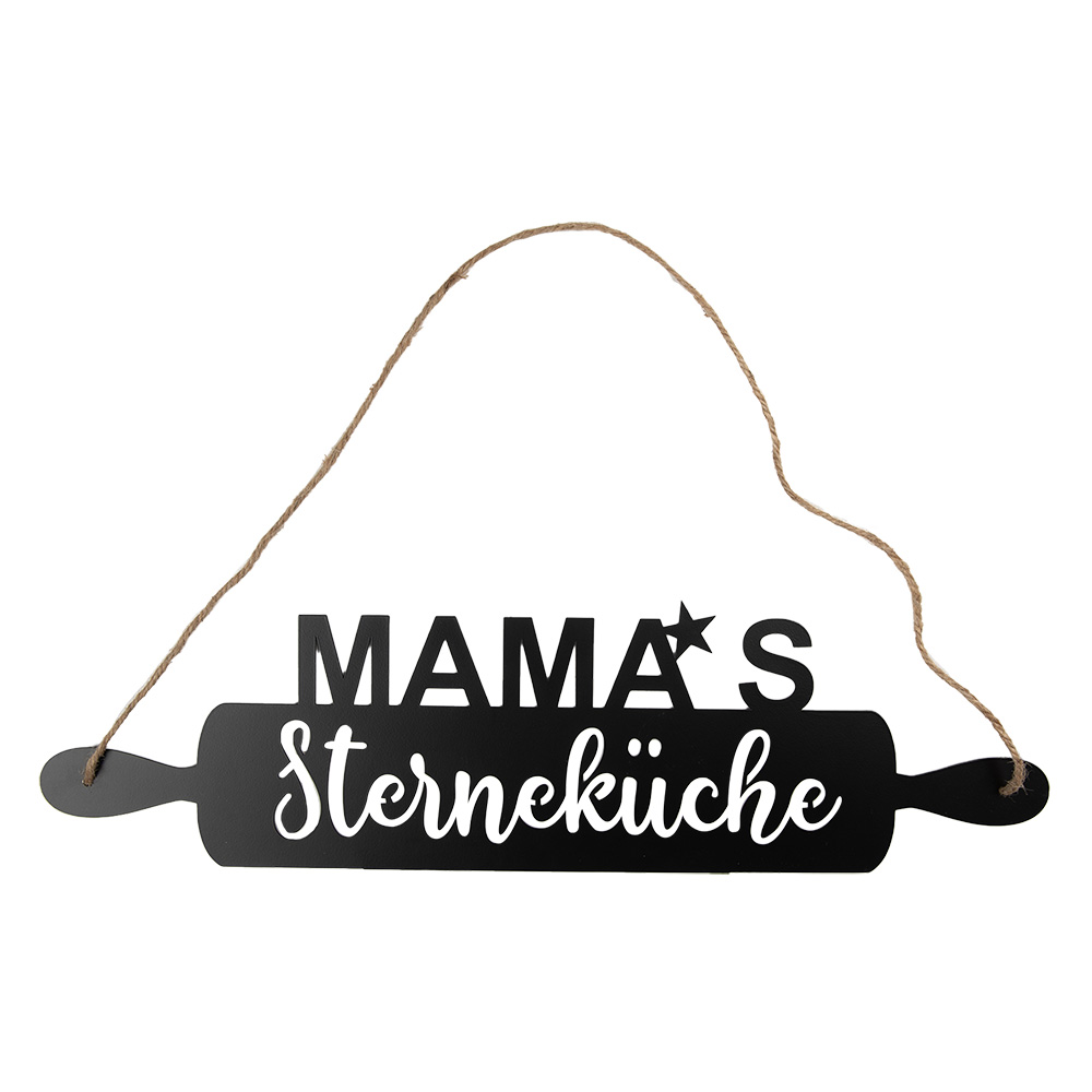 Textschild Schwarz 50x1x14 cm