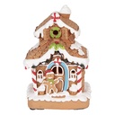 Decoration house with LED Brown White 11x10x17 cm / 2xAA