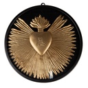 Wanddeko Herz Goldfarbig Ø 23x2 cm