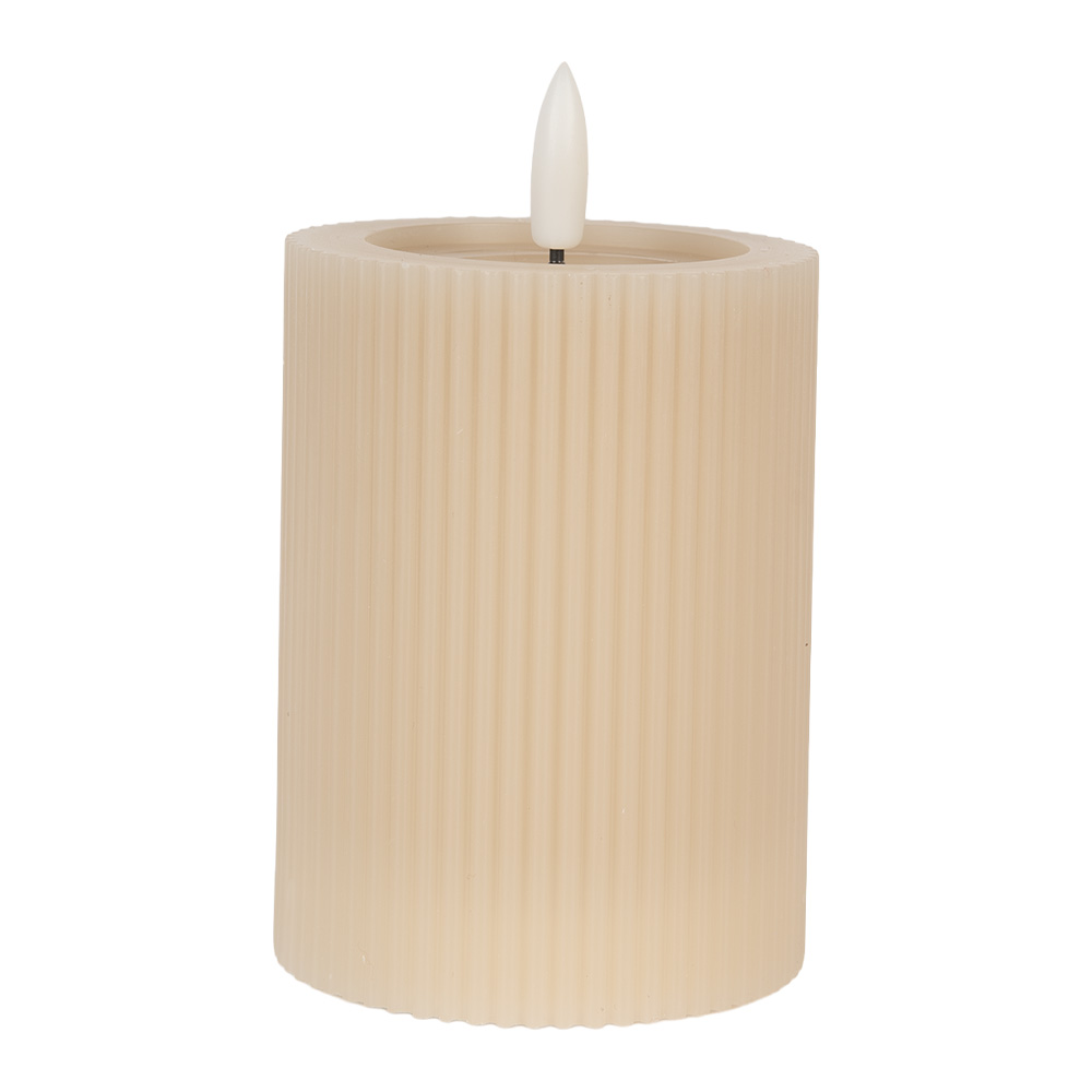 Candela con LED Beige Ø 8x13 cm / 2xAA