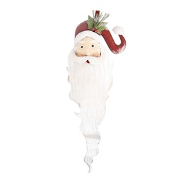 [5Y1318] Décoration murale Père Noël Blanc Rouge 30x10x79 cm