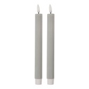Candle with LED set 2 Grey Ø 2x25 cm / 2xAAA