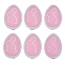 Klammer mit Ei (set 6) Rosa Weiß 3x1x5 cm