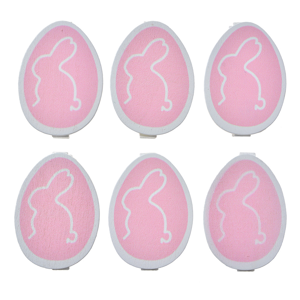 Molletta con Uovo (set 6) Rosa Bianco 3x1x5 cm