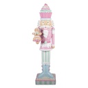 Natalizie Schiaccianoci Rosa Blu 35x30x125 cm LED / 3xAA