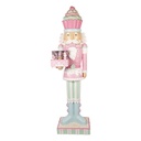 Weihnachtsdeko Nussknacker Rosa Blau mit LED 59x49x216 cm