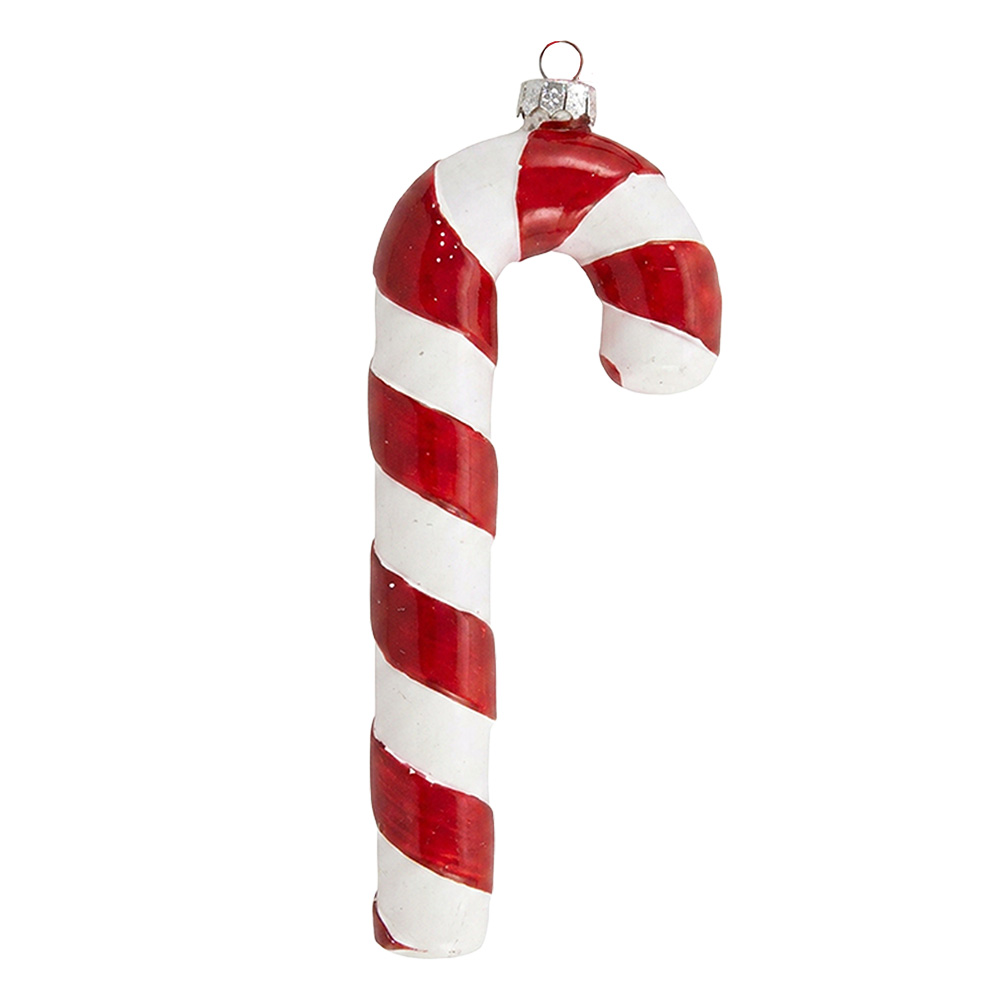 Boule de Noël Blanc Rouge 6x2x17 cm