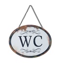 Tekstbord wc 17x1x13 cm