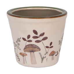 [6CELFJ0001S] Pot de fleurs d'intérieur Beige Marron Ø 12x11 cm