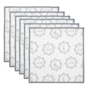 Cotton Napkins (set of 6) White Grey 40x40 cm