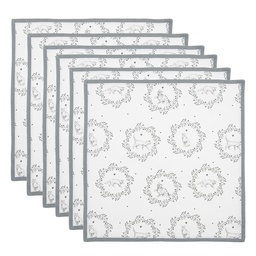 [LGC43] Tovaglioli di Stoffa (set di 6) Bianco Grigio 40x40 cm