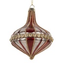 Palla di natale Rosso Bianco Ø 9x11 cm