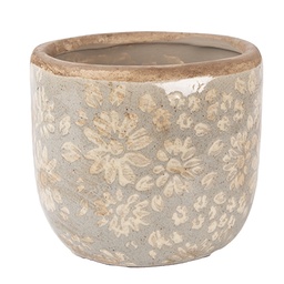 [6CE2409S] Pot de fleurs d'intérieur Gris Beige Ø 10x9 cm